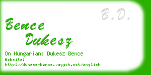 bence dukesz business card